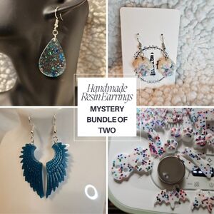 Handmade Beautiful Beacons Resin 925 Silver Earrings Mystery Bundle!